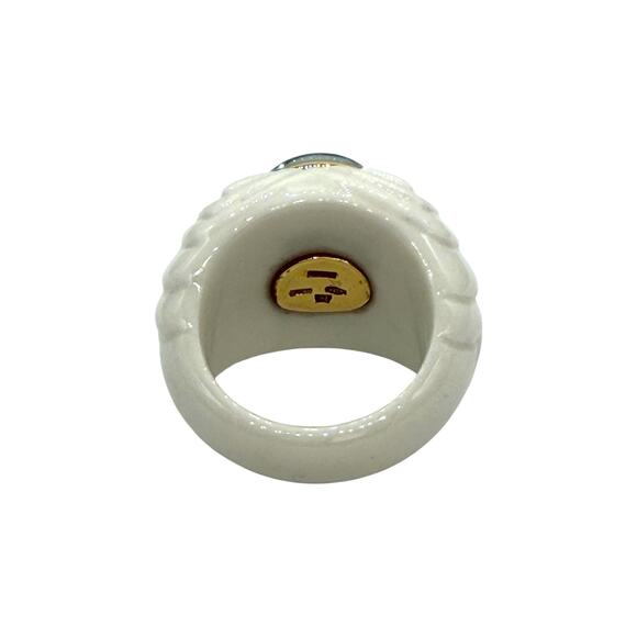 Bvlgari Bulgari Chandra Ceramic 18K Blue Topaz Ring Women's Size 6.5 750 - Picture 7 of 10